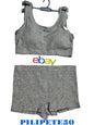 LUCKY BRAND~SET GRAY BRA~ BOYSHORT PANTY ~STYLE LVD14340X~2X ~UNIQUE!!