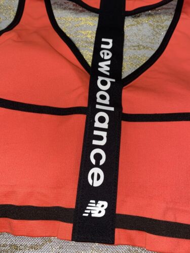 New Balance Medium Impact Sports Bra Style 112016 Sunrise Orange/Black Size XL