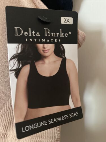 Delta Burke 2-Pack Intimate Seamless Bras Size 2X Soft Comfort Longline NICE