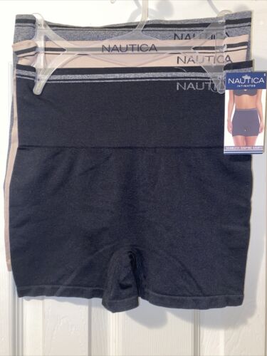 NAUTICA INTIMATES NT7481 - 3 PACK HIGH WAIST SEAMLESS SHAPING SHORTS GREAT FIT!