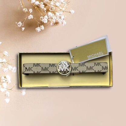 MICHAEL KORS Women Belt Reversible Gift Box New Size L/XL Brown MSRP $98~LOVELY!