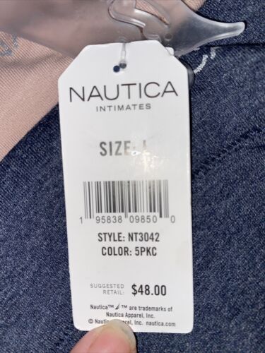 NAUTICA INTIMATES NT3042~5PK~L~ SUPER SOFT HIGH WAIST BRIEF PANTIES~GREAT FIT!