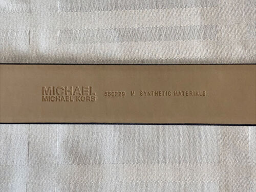 Michael Kors Belt Black With Printed Mk Logo Silver MK Circle Buckle￼ MSRP $68
