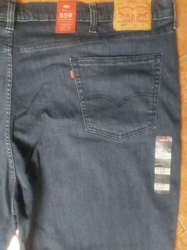 LEVI'S 559 RELAXED STRAIGHT FIT STRETCH JEANS 54" x 32" DARK BLUE LEVI'S A1!!