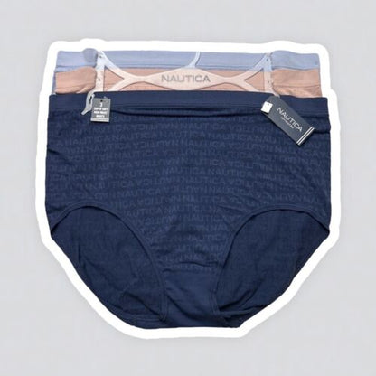 NAUTICA INTIMATES NT9471-3 PACK SUPER SOFT HIGH WAIST BRIEF PANTIES GREAT FIT-3X