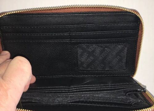 STEVE MADDEN WALLET WRISTLET COGNAC SMOOTH TEXTURED FANTASTIC!!!!