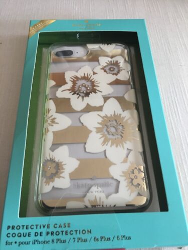 KATE SPADE IPHONE CASE CLEAR HOLLYHOCK GOLD ACCENTS RHINESTONE 8,7,6s,6 PLUS