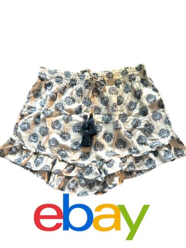 Rachel Zoe ~2-Pack Sleep Shorts Cotton~Floral Blue/White~ Ruffle~VERY FEMININE!!