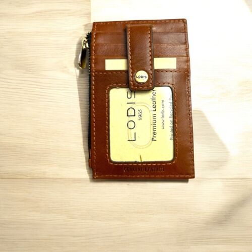 Lodis Wallet  Brown Monica Mini Stacker RFID Protection Genuine Leather- UNIQUE!