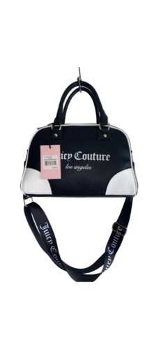 Juicy Couture Fashionista Sports Bowler Satchel Crossbody Black White NWT!!!