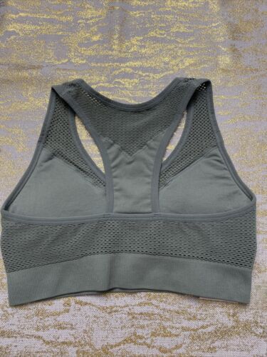New Balance Sports Bra Green Seed Style 112003 Removable Cups Size Large