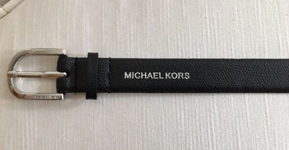 MICHAEL KORS BELT BLACK WITH LARGE SILVER TONE STUDS MK LOGO STUD MK STYLE!!