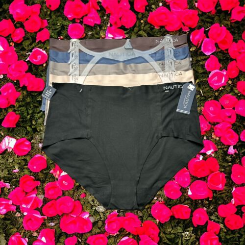 NAUTICA INTIMATES NT3750 PANTIES-5PCK SUPER SOFT HIGH WAIST BRIEF GREAT FIT-L