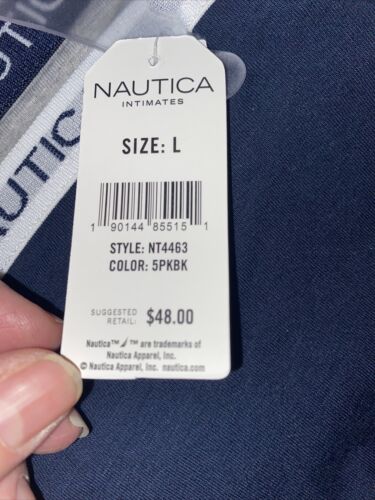 NÁUTICA ~ Women's Mid Rise NT4463 Underwear Boy Short Blend Material 5-Pair ~L