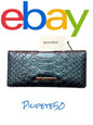 BRAHMIN Ady Wallet Slim Bifold Clutch Electric Blue Ateague Genuine Leather~NWT