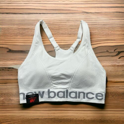 NEW BALANCE Medium Impact Sports Bra Style R000300~PLUS Sze XXL~WHITE~EXCELLENT