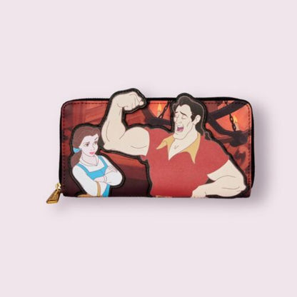 Loungefly Disney Beauty &The Beast Villains Gaston Scene Long Zip Around Wallet