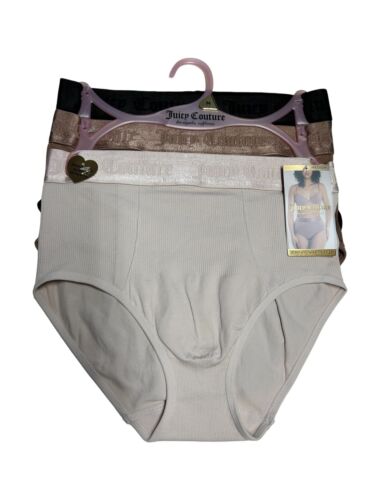 Juicy Couture 3 Pack~Seamless Women Briefs~XLARGE~Multicolor~JC1668 NEW~SHAPER!