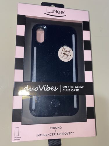 LuMee Duo Instafame Lighted Cases For IPhone Xs X Case Black Glitter UNIQUE~NEW