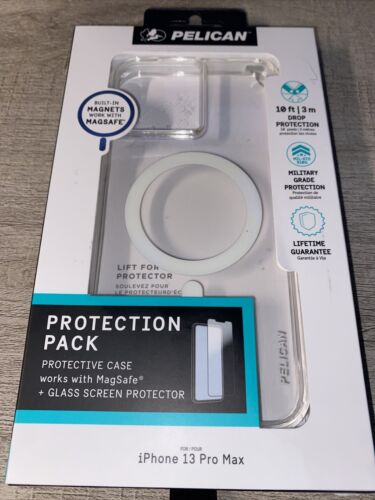 PELICAN Clear w Magsafe Case & Glass iPhone 13 / 12 Pro Max Hard Ranger Slim NEW