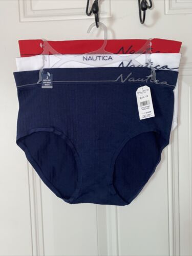 NAUTICA INTIMATES NT3397-3 PACK SUPER SOFT HIGH WAIST BRIEF PANTIES GREAT FIT-2X