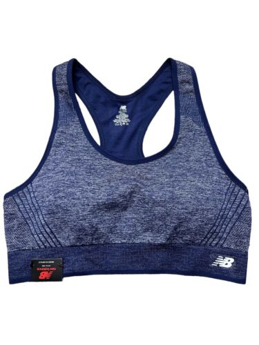New Balance Medium Impact Sports Bra Style #112002 Blue/Silver Plus Size 2X~REAR