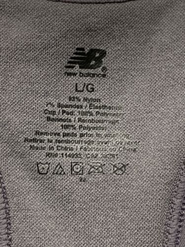 NEW BALANCE Medium Impact Sports Bra Style  111155 GRAY FRONT ZIPPER LARGE CUTE!