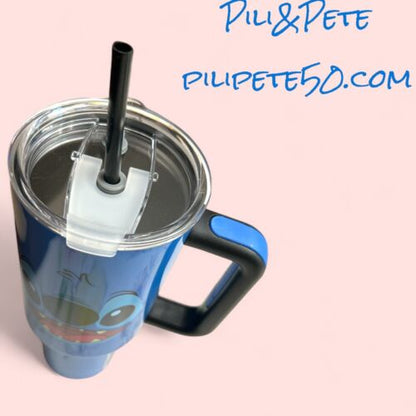 Disney Lilo & Stitch Face Stainless Steel Tumbler 40 Oz. Travel Cup Mug