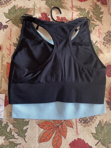 Jockey Women's 2 PckRe~movable Cup Seamless Bra -Black/Light Blue ~JL065~Size XL