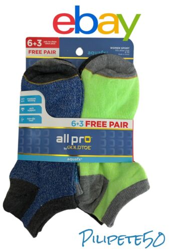 All Pro by GoldToe Women's 9-pair Sport Socks - No Show, Great Colors