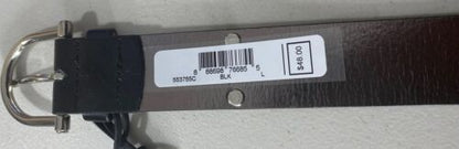 MICHAEL KORS BELT BLACK WITH STAMPED LOGO SILVER BUCKLE