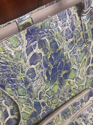 Brahmin Brooke Green Viper Melbourne Genuine Leather Tote Bag $365~NEW