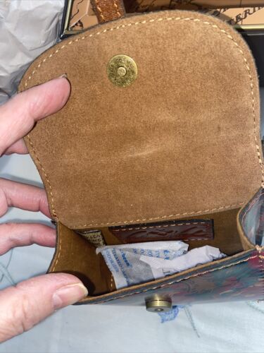 New PATRICIA NASH Mini Torri Card Key Case A029418 Rustic Nature Leather CUTE!!!