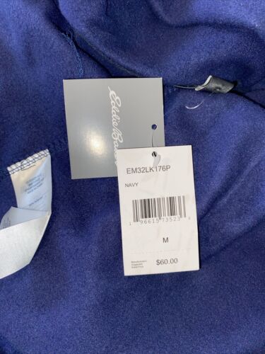 Eddie Bauer Pullover Mens Blue Pullover Warm Fleece Lined "Keep Warm" MSRP $60
