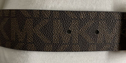 MICHAEL KORS BELT CHOCOLATE WITH LARGE MK LOGO WITH GOLD BUCKLE NICE!!!