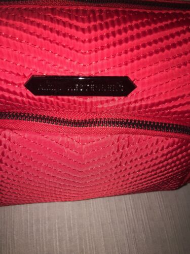 Aimee Kestenberg  Isabela Large Poppy Red Chevron Quilted T00145 Cosmetic Bag