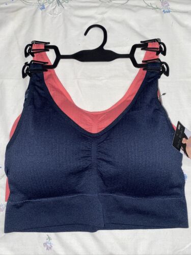 Delta Burke 2-Pack Seamless Bras 1X Soft Comfort Lounge Removable Pads~DB5496