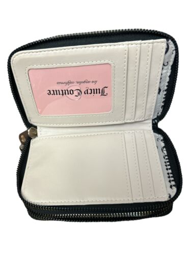Juicy Couture Wallet-Black Taupe Liquorice Flawless Medium Double Zip Around