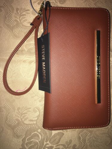 STEVE MADDEN WALLET WRISTLET COGNAC SMOOTH TEXTURED FANTASTIC!!!!