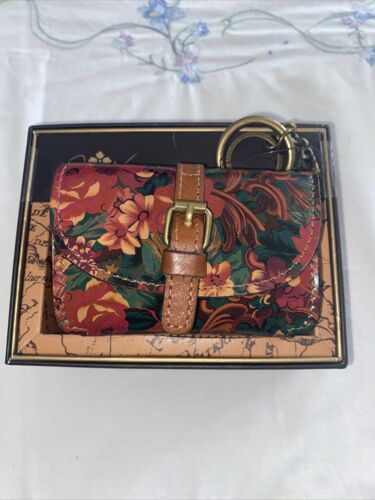 New PATRICIA NASH Mini Torri Card Key Case A029418 Rustic Nature Leather CUTE!!!