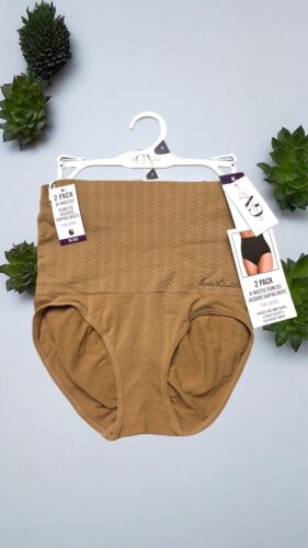 GLORIA VANDERBILT~2 Pack Jaquard Shaping Briefs Seamless~Hi-Wasited ALL SIZES!!!