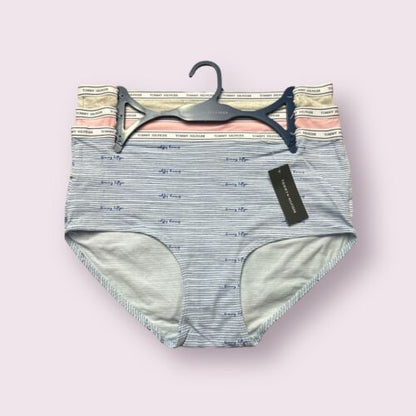 Tommy Hilfiger 3pcs~Soft Cotton Logo Mid-Rise Panties Sz. L~Multicolor~GREAT FIT