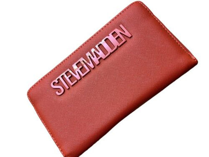 STEVE MADDEN WALLET WRISTLET TERRACOTTA ~ LOGO SMOOTH TEXTURED~ORGANIZER~UNIQUE!