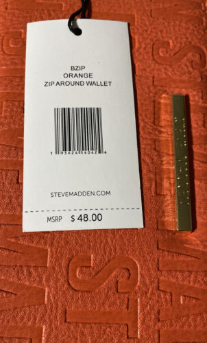 STEVE MADDEN WALLET WRISTLET ORANGE STAMPED LOGO "SO NICE"!!!!