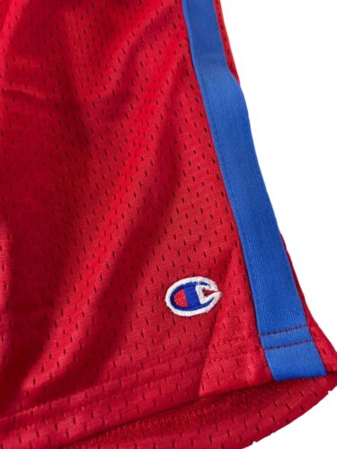 Champion Basketball Shorts Mens~Size Small Red Mesh~Blue Stripes~ Gym NEW