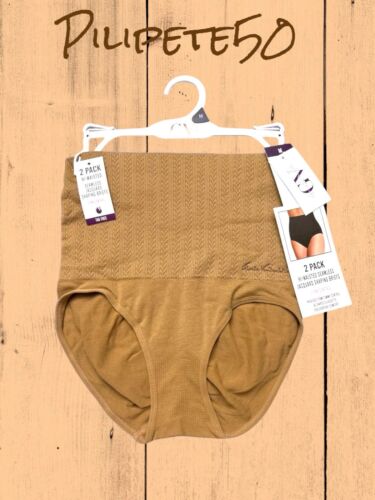 GLORIA VANDERBILT~2 Pack Jaquard Shaping Briefs Seamless~Hi-Wasited ALL SIZES!!!