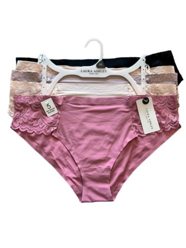 Laura Ashley LACE Hipster Panties XL~ 5Pk SEXY Multicolor~ Style LA9527~NO SHOW