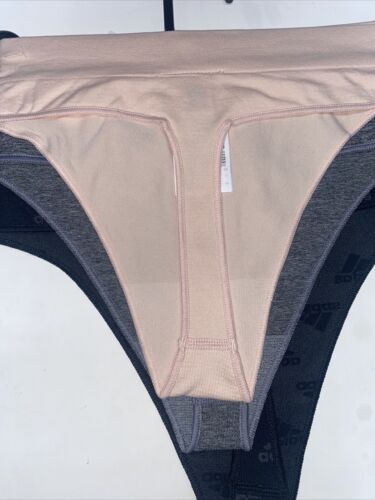 Adidas Women's 3-PK Blend Spandex THONG Underwear 4A2H96 (Size L)  MSRP $36