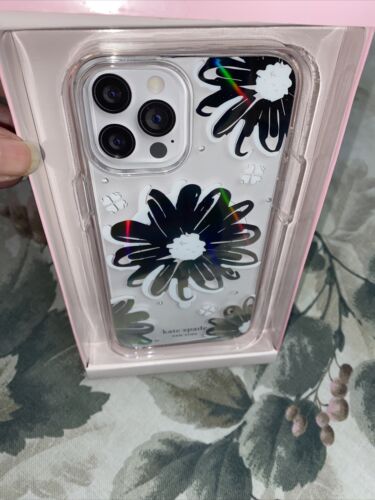 Kate Spade New York Case iPhone12 & 13 Pro Max Floral Silver Iridescent 6.7”