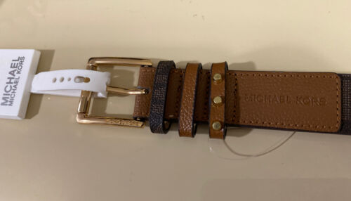 MICHAEL KORS BELT CHOCOLATE MK LOGO REINFORCED TRIPLE BELT LOOP WITH STUDS